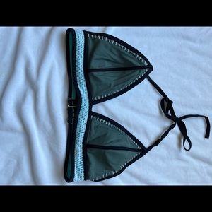 Target bikini top, blue and green stitched. Size M